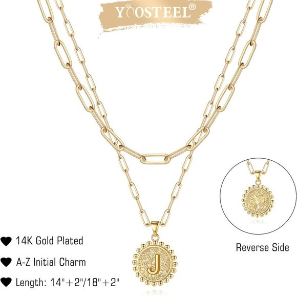 Mothers Day Gifts - Gold Initial Necklaces for Women, 14K Gold Plated Dainty Lay - Picture 6 of 7